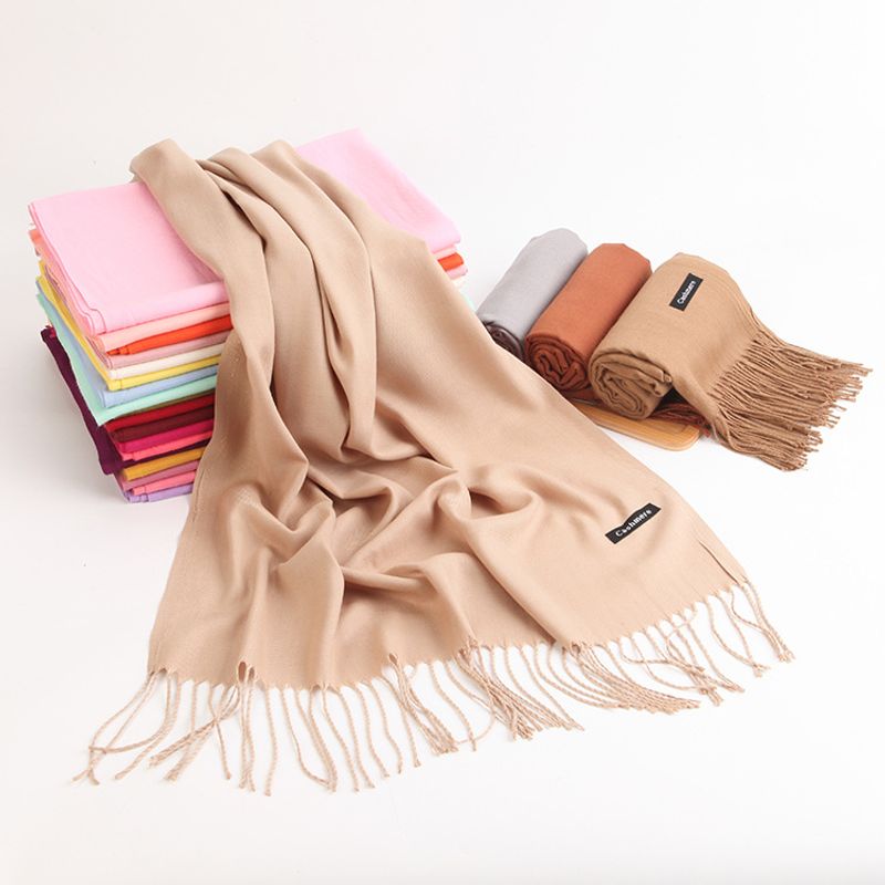 Women's Cute Sweet Simple Style Solid Color Polyester Scarf