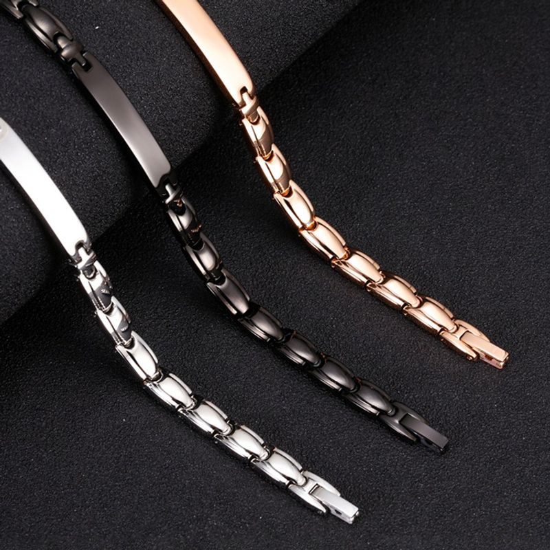 Simple Style Streetwear Geometric Stainless Steel Plating Unisex Bracelets