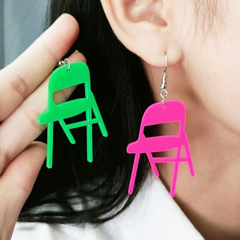 1 Pair Funny Geometric Irregular Arylic Drop Earrings