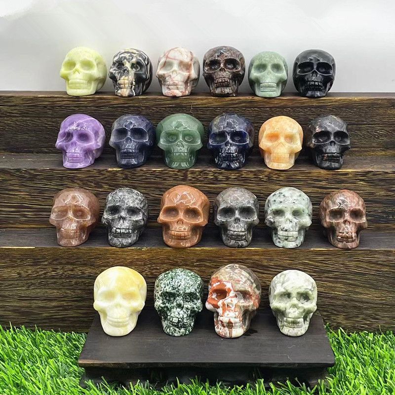 Funny Punk Skull Natural Stone Ornaments Artificial Decorations
