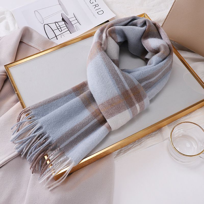 Women's Vintage Style Sweet Simple Style Stripe Plaid Artificial Wool Scarf