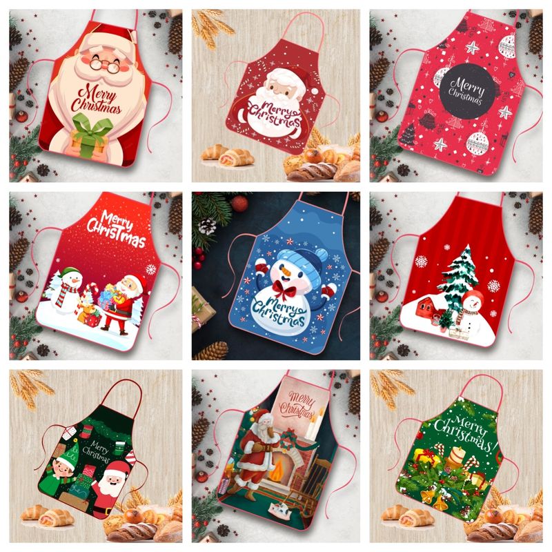 Christmas Decorations Fabric Printed Christmas Apron Party Atmosphere Decoration