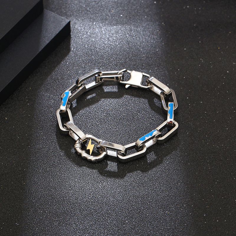 Hip Hop Rétro Foudre Acier Inoxydable Polissage Unisexe Bracelets