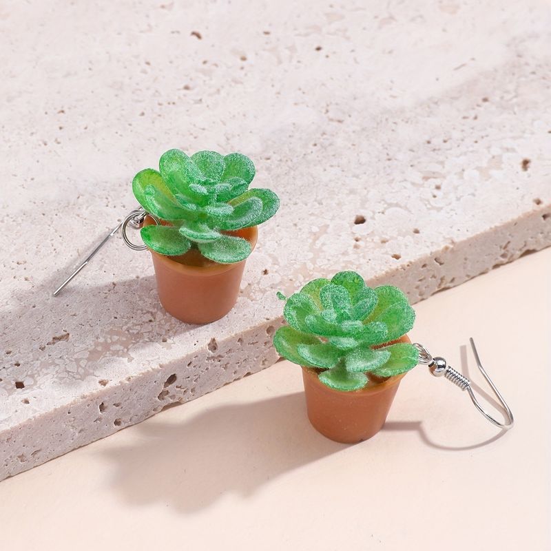 1 Pair Simple Style Plant Plating Alloy Drop Earrings