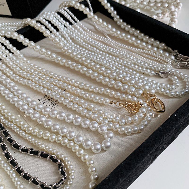 Einfacher Stil Runden Aryl Künstliche Perle Perlen Frau Halskette