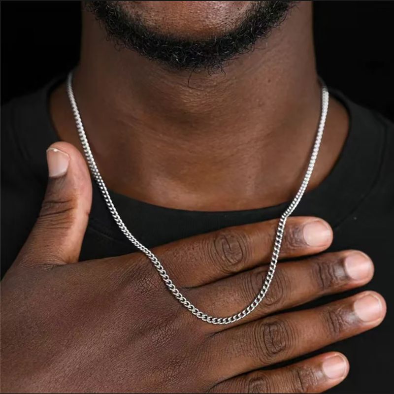 Hip-hop Solid Color Stainless Steel Men's Necklace