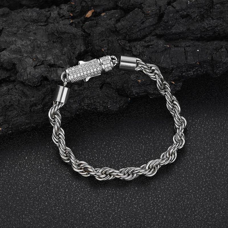 Hip-hop Geometric Stainless Steel Plating Men's Bracelets