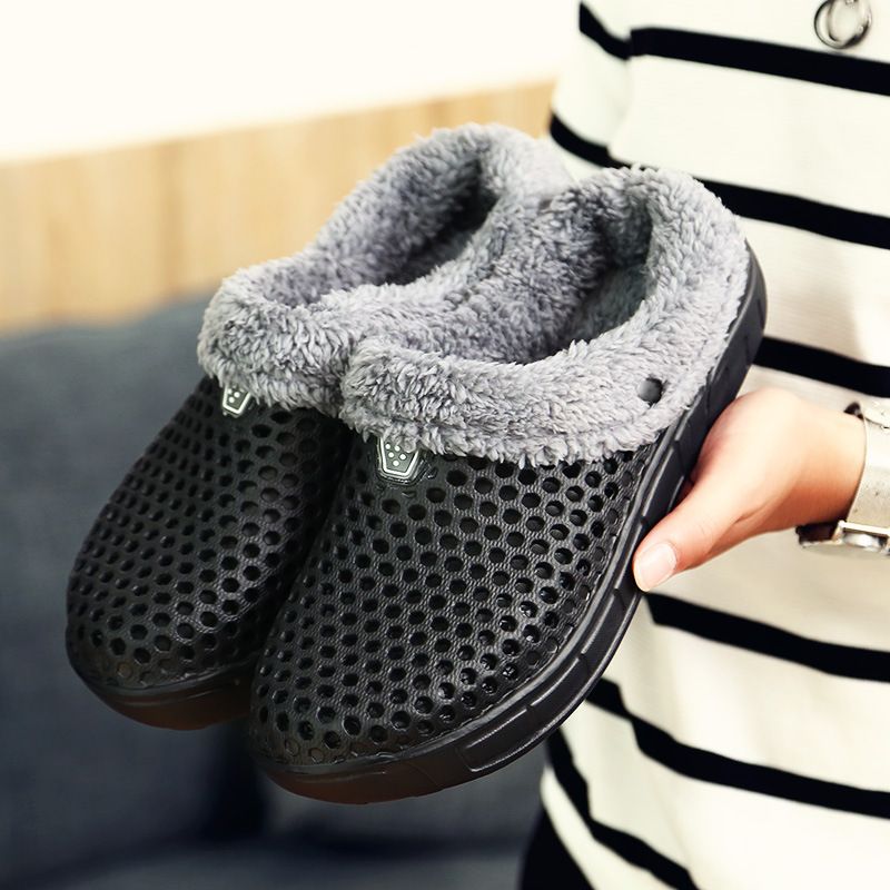 Unisex Casual Solid Color Round Toe Cotton Slippers