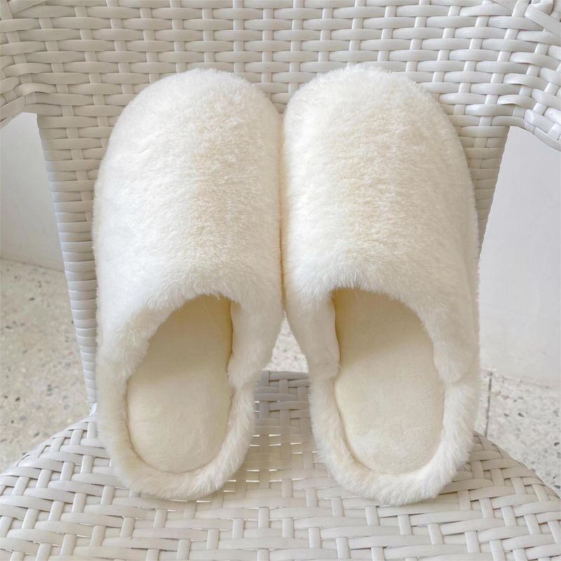 Unisex Business Solid Color Round Toe Cotton Slippers