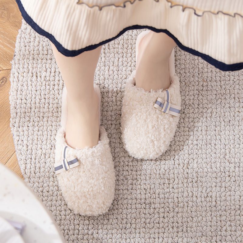 Unisex Basic Solid Color Round Toe Cotton Slippers