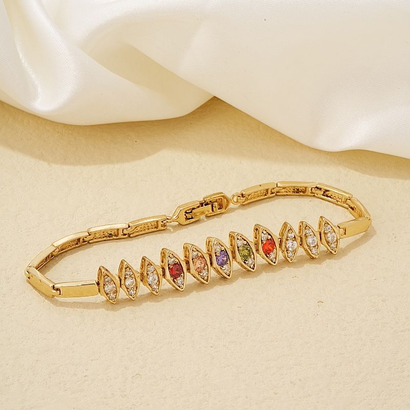 Ig Style Simple Style Devil's Eye Copper Plating Inlay Zircon Gold Plated Bracelets