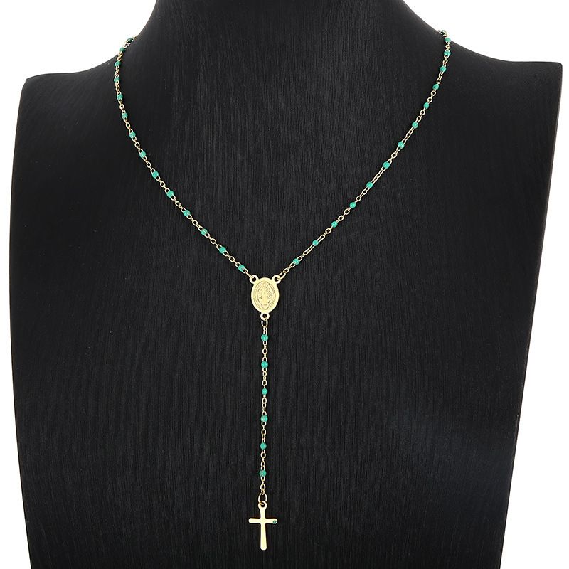 Titan Stahl 18 Karat Vergoldet Einfacher Stil Pendeln Kette Kreuzen Halskette