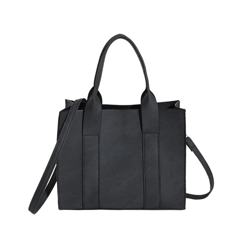 Women's Pu Leather Solid Color Streetwear Square Zipper Handbag