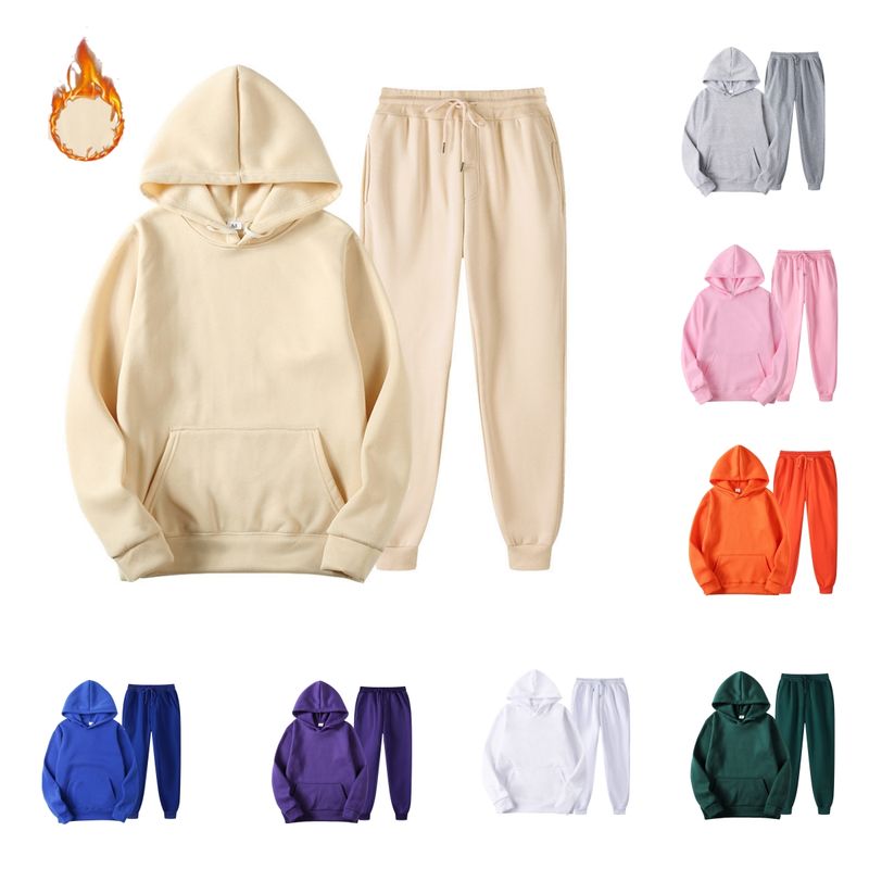 Women's Hoodies Sets Long Sleeve Casual Solid Color