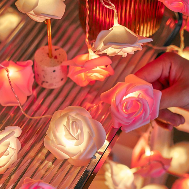 Noël La Saint-valentin Style Simple Rose Pvc Intérieur Fête Guirlandes Lumineuses