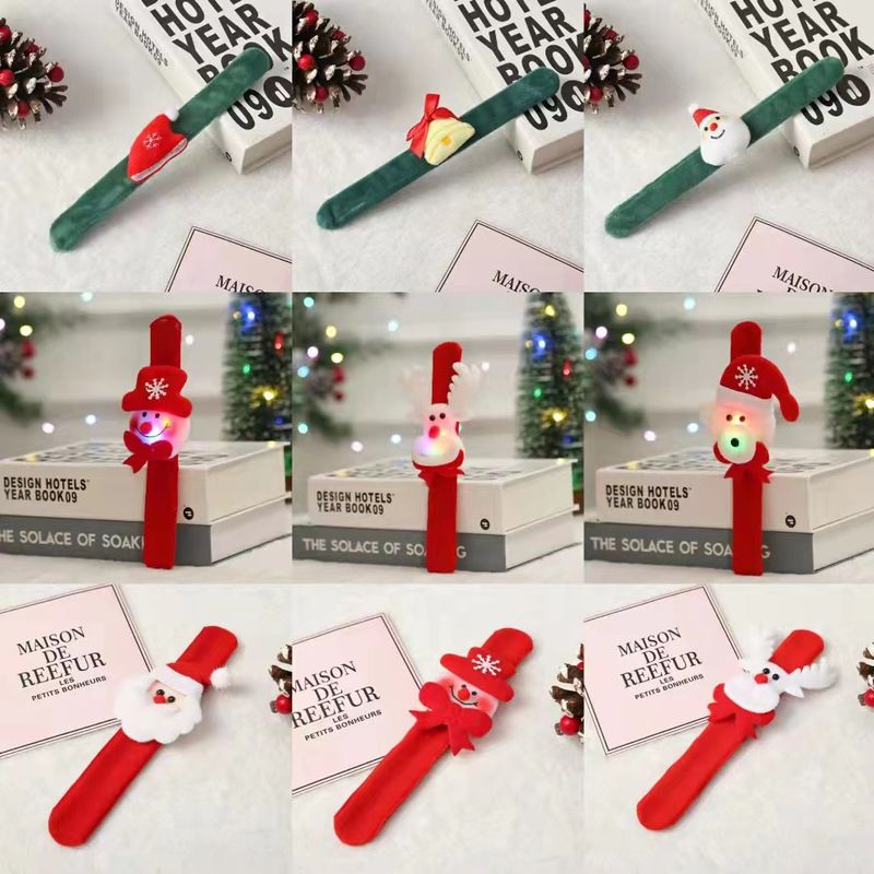Christmas Cartoon Style Cute Santa Claus Snowman Cloth Family Gathering Party Festival Wristband Decorative Props