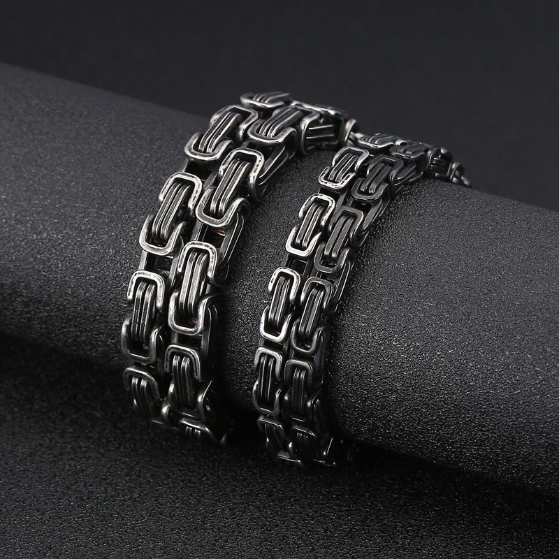 Simple Style Commute Solid Color Titanium Steel Patchwork Men's Necklace