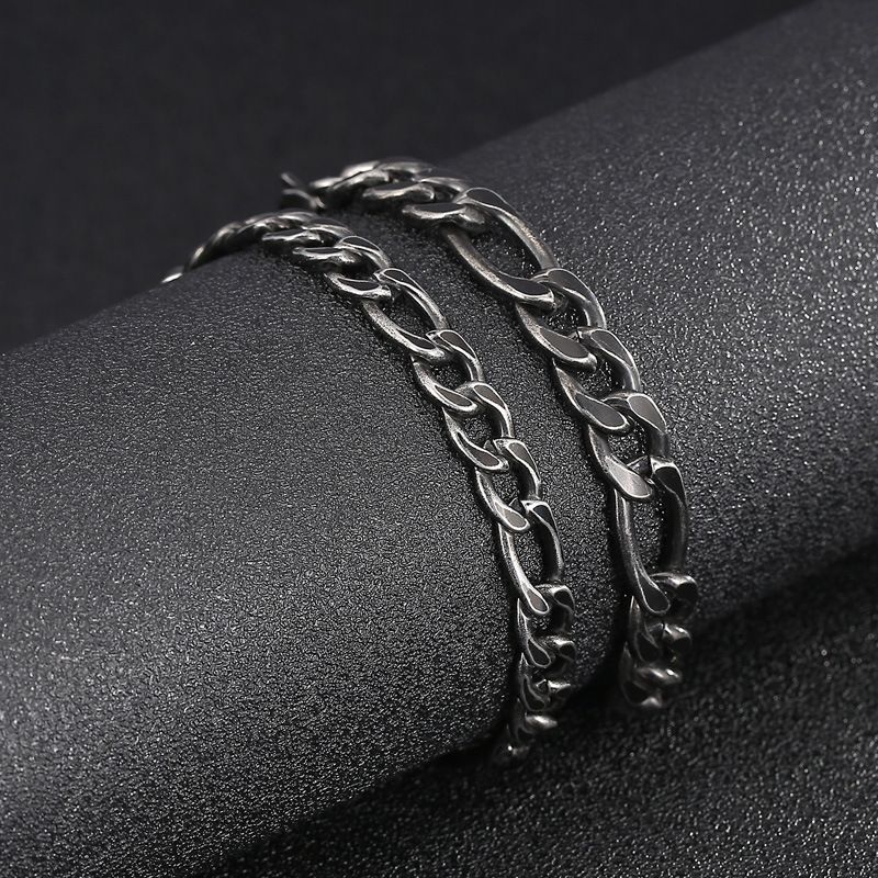 Simple Style Commute Solid Color Titanium Steel Men's Bracelets