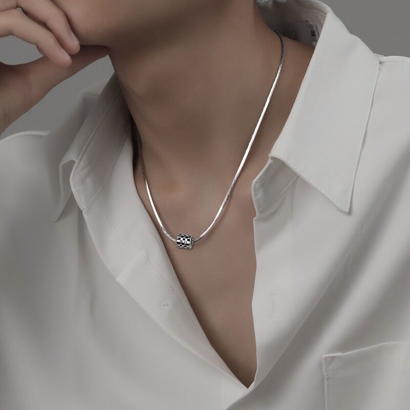 Estilo Ig Estilo De Moda Estilo Coreano Color Sólido Plata Esterlina Plateado Collar