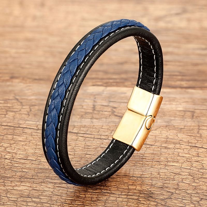 Casual Simple Style Solid Color Alloy Braid Unisex Bracelets