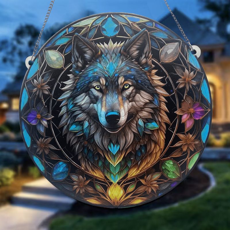 Retro Artistic Wolf Arylic Pendant Artificial Decorations