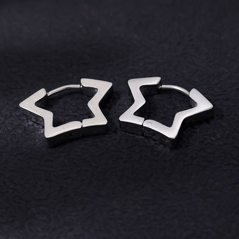 1 Pair Simple Style Classic Style Solid Color Polishing Stainless Steel Earrings