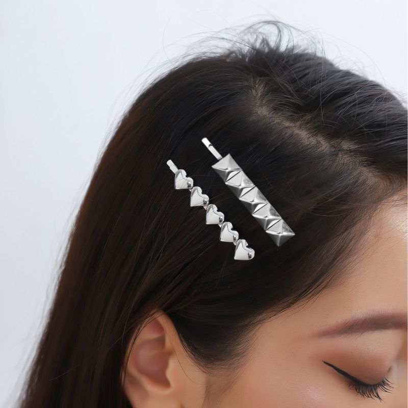 Simple Style Heart Shape Metal Plating Hair Clip