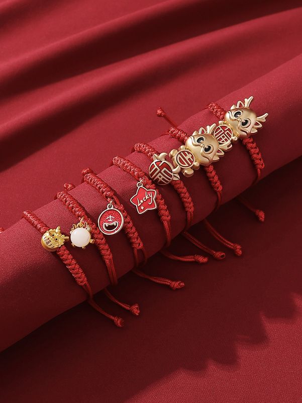 Simple Style Classic Style Dragon Alloy Women's Drawstring Bracelets