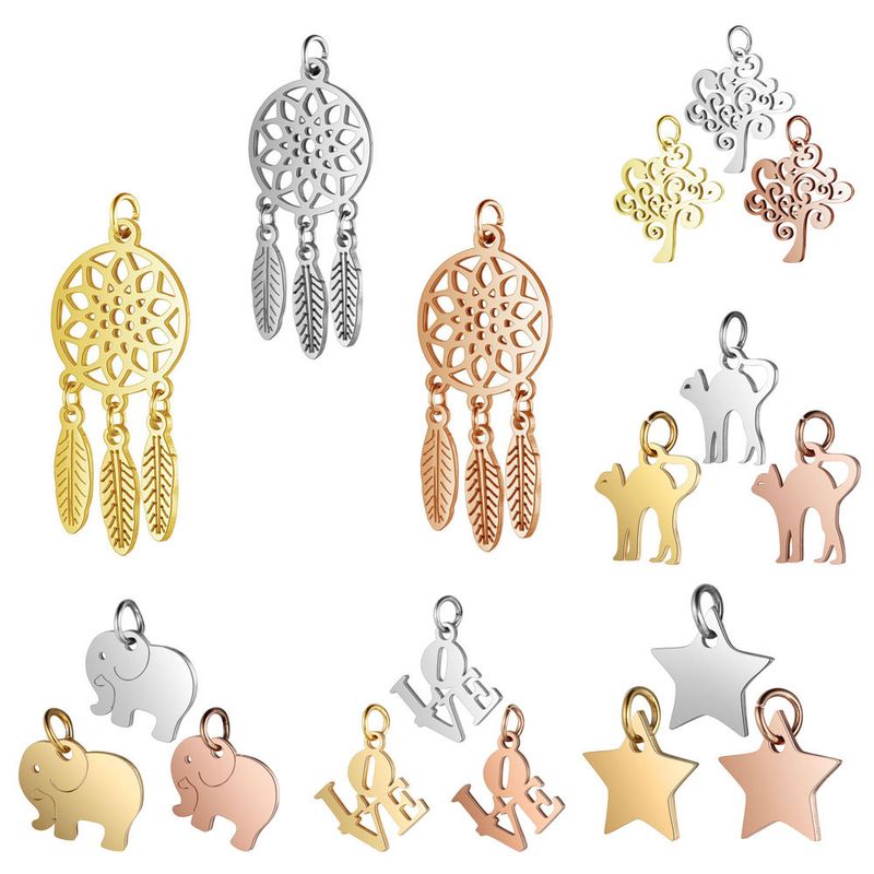 Simple Style Wings Stainless Steel Polishing Plating Gold Plated Jewelry Accessories
