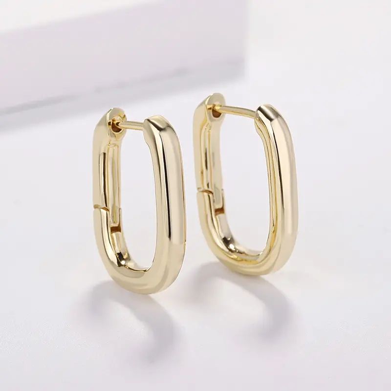 1 Pair Simple Style Commute Geometric Plating Stainless Steel 18k Gold Plated Earrings