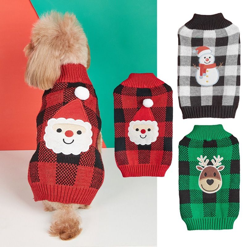 Cute Polyester Christmas Snowman Pet Clothing