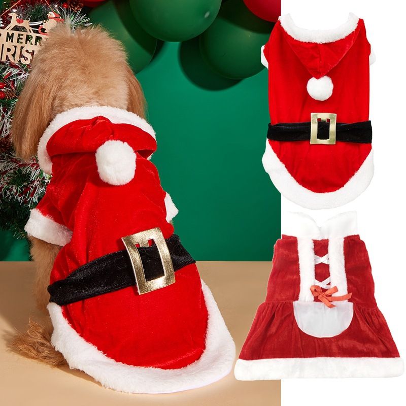 Cute Polyester Christmas Santa Claus Pet Clothing