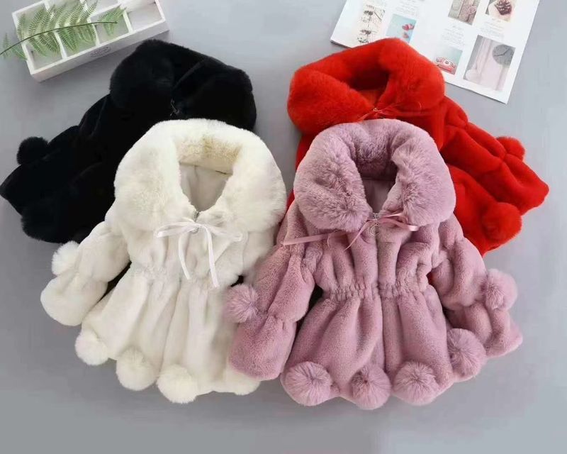 Basic Solid Color Fleece Girls Outerwear