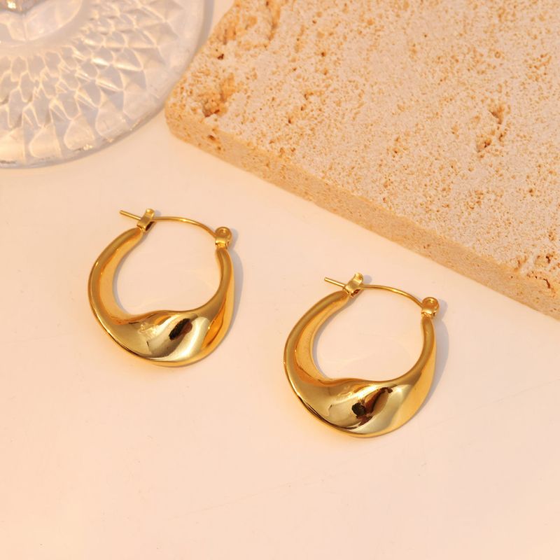 1 Pair Casual Vintage Style Solid Color Plating Stainless Steel Gold Plated Earrings