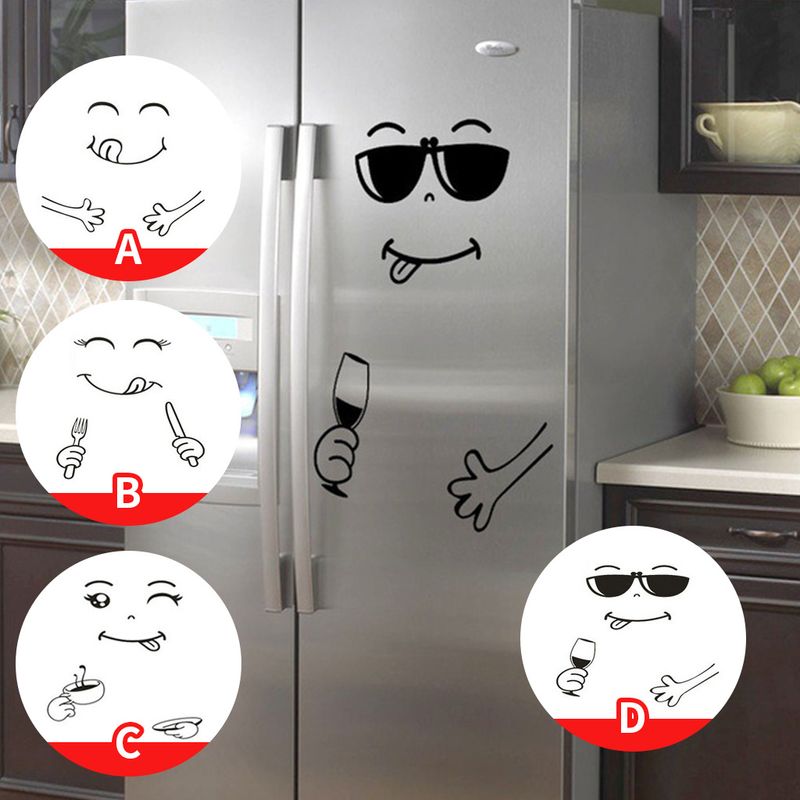 Casual Cute Emoji Face Pvc Wall Sticker Artificial Decorations