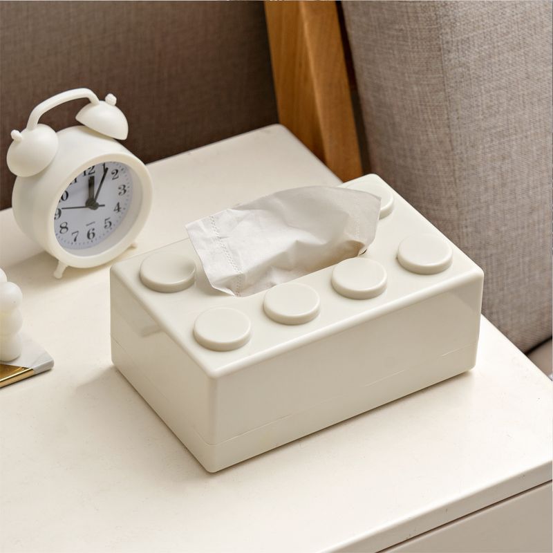 Casual Solid Color Abs Tissue Box