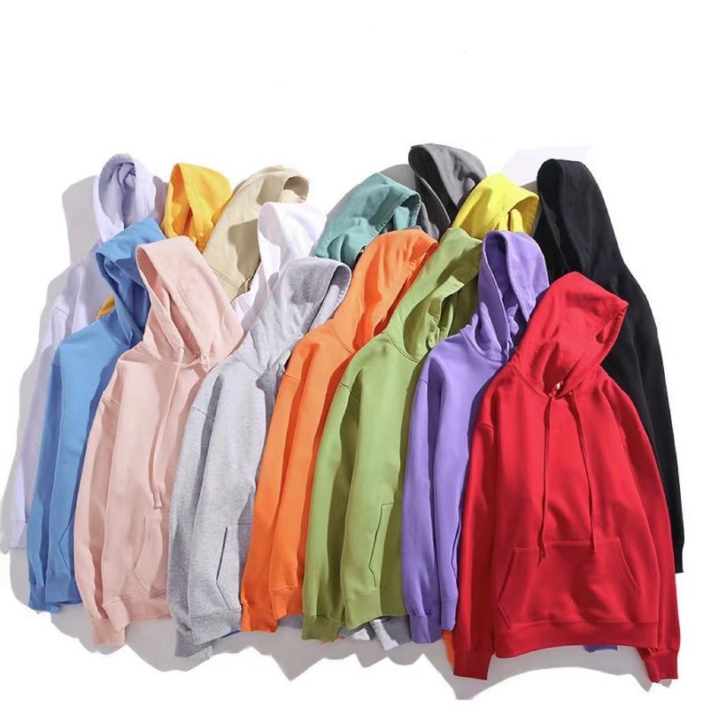 Unisex Kapuzenpullover Lange Ärmel Unisex-hoodies Basic Einfarbig