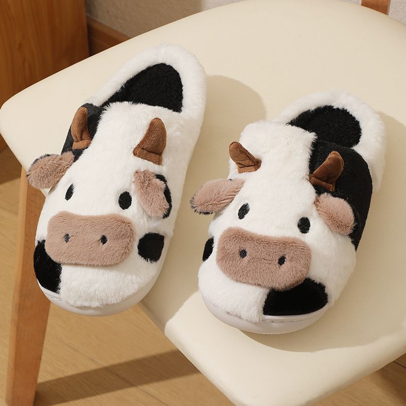 Unisex Casual Animal Round Toe Cotton Slippers