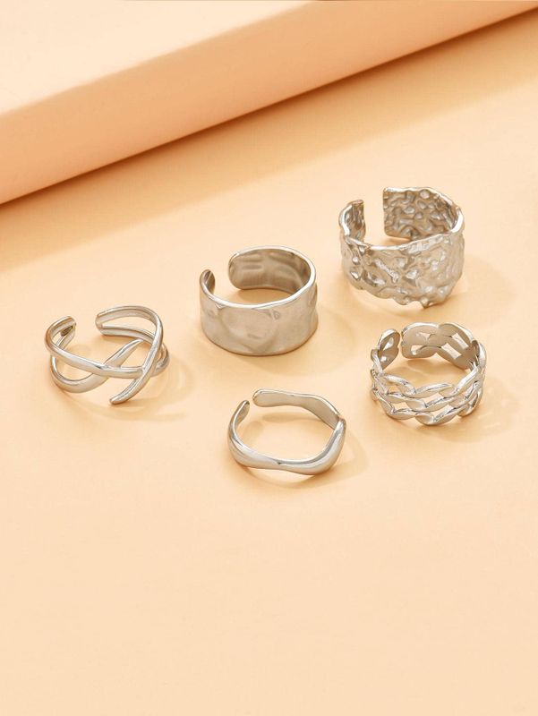 Basic Simple Style Solid Color White Gold Plated Gold Plated Alloy Wholesale Open Rings