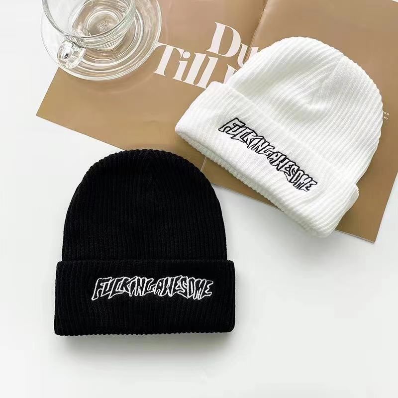 Unisex Basic Simple Style Letter Embroidery Eaveless Wool Cap