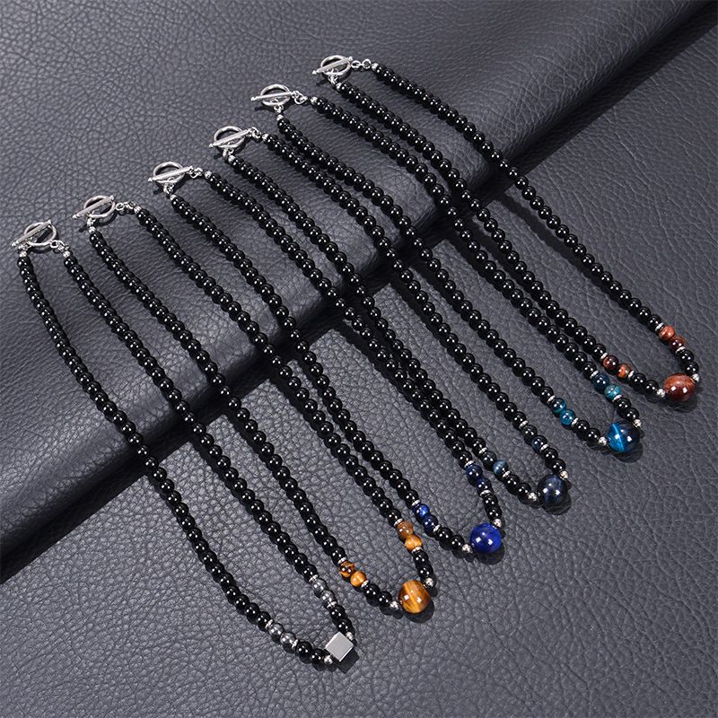 Moderner Stil Strassenmode Geometrisch Tigerauge Obsidian Unisex Halskette