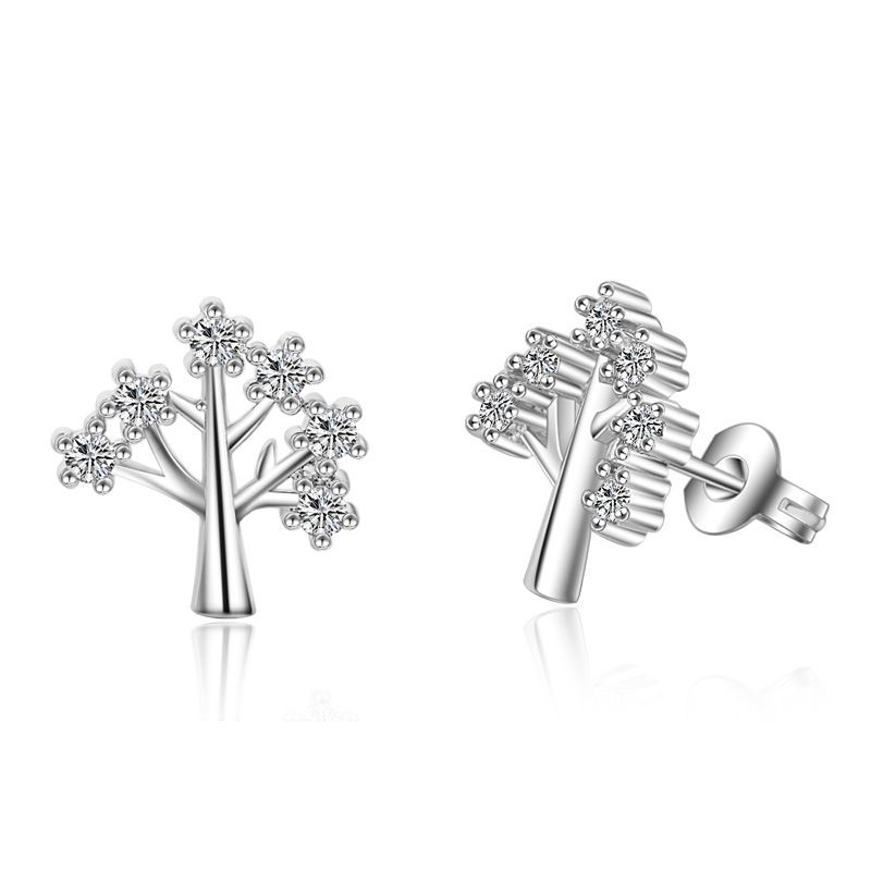 1 Pair Simple Style Flower Plating Inlay Copper Rhinestones Ear Studs