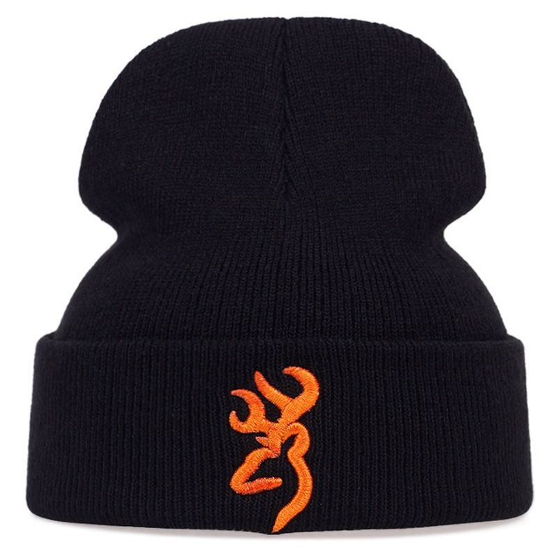 Unisexo Hip Hop Retro Ropa De Calle Color Sólido Bordado Sin Alero Gorro De Lana