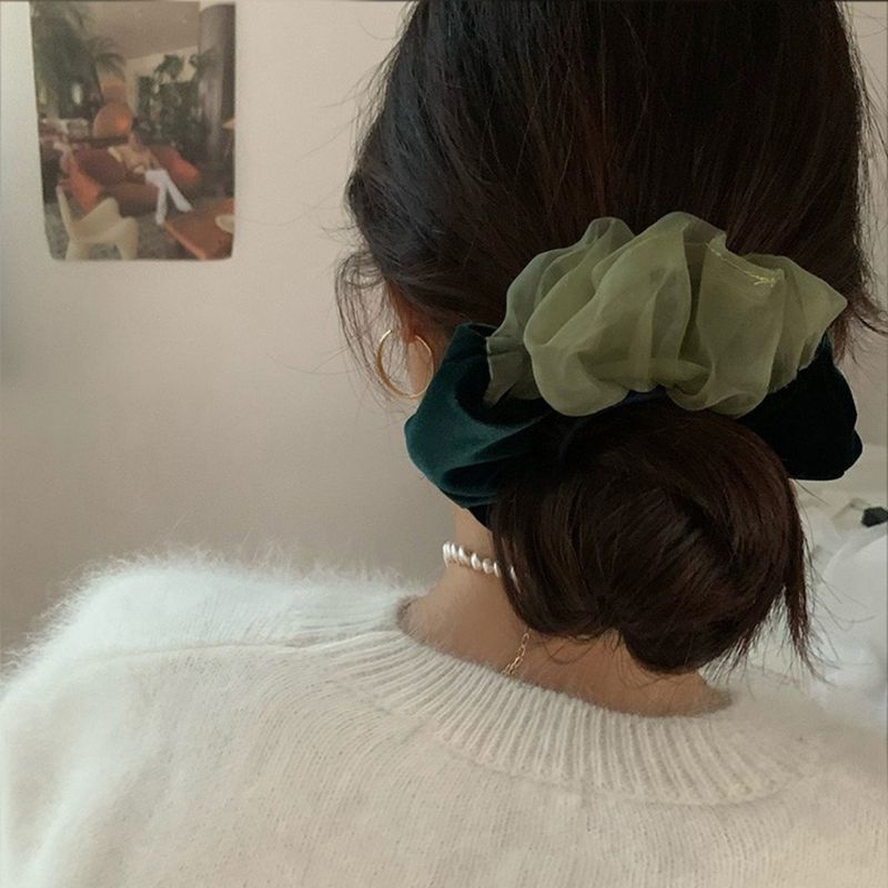 Simple Style Commute Solid Color Organza Hair Tie