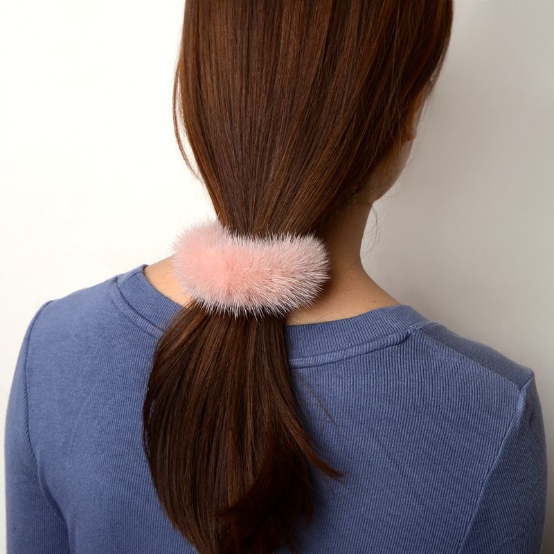 Simple Style Solid Color Plush Hair Tie