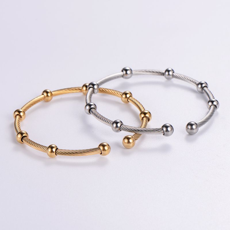 Casual Solid Color 304 Stainless Steel 18K Gold Plated In Bulk