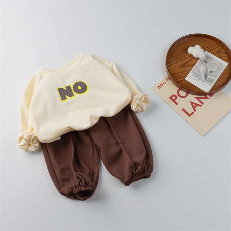 Sports Letter Cotton Blend Polyester Boys Clothing Sets