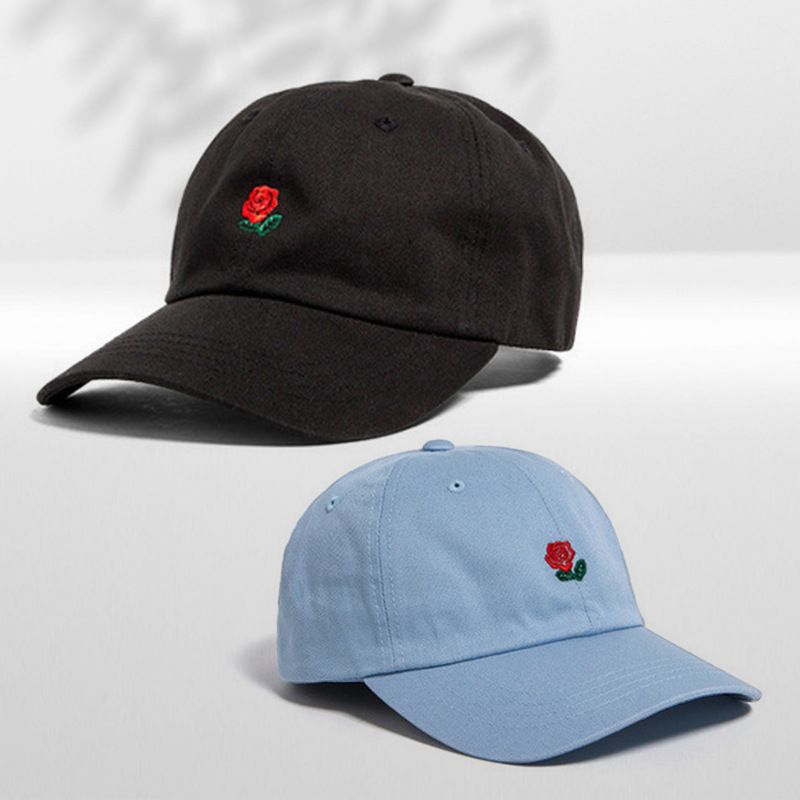 Unisexo Estilo Coreano Flor Bordado Prensado Gorra De Beisbol