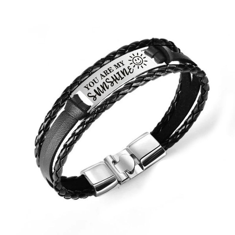 Casual Commute Geometric Letter Word Titanium Steel Handmade Unisex Wristband