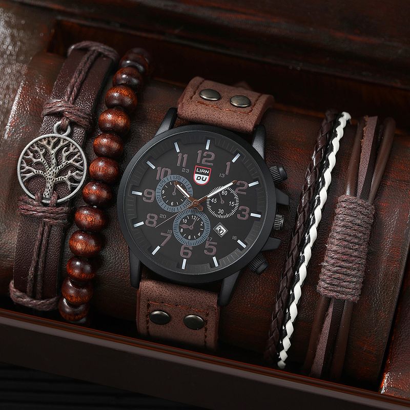 Casual Solid Color Buckle Quartz Men's Watches